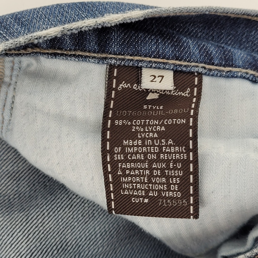 7 For All Mankind Flare Jeans 27 Blue U076080UIL-080U Mid Rise Womens Seven - Picture 4 of 8